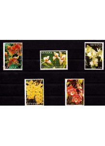 GUYANA francobolli serie completa nuova tematica Fiori Yvert e Tellier 2685/K